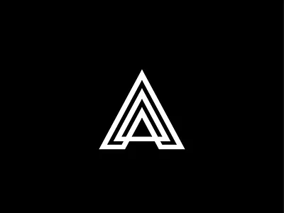 A a black exploration icon illustration letter logo mark symbol vector