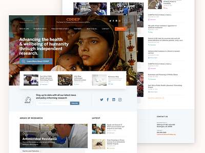 CDDEP Homepage cddep disease home page landing responsive website