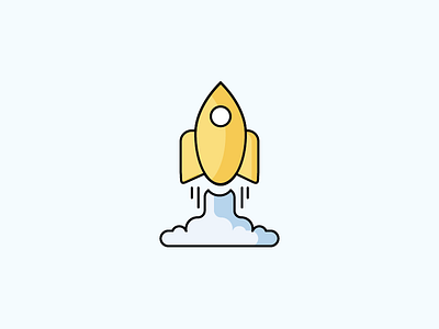 Rocket blues illustration space light rocket shadows yellow