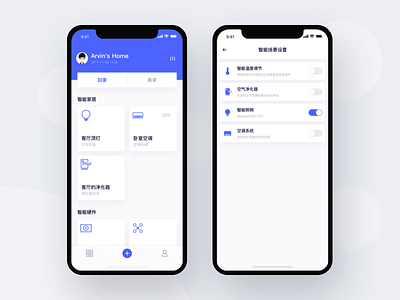 Smart Home App app application dashboard home icons iphonex smart ui ux