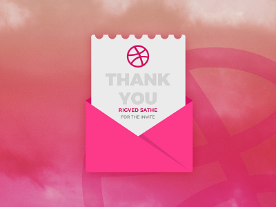 Thank You Card card design dribble first shot hello invite minimal thanks