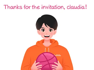 hello dribbble basketball boy character dribbble first illustration shot