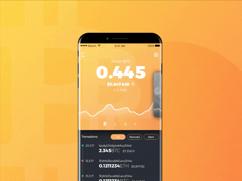 Crypto Wallet bitcoin crypto interaction money send ui ux wallet