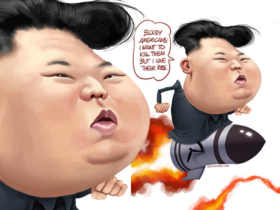 Kim Jong Un art caricatura caricature celebrity drawing ipad korea political politician portrait war world