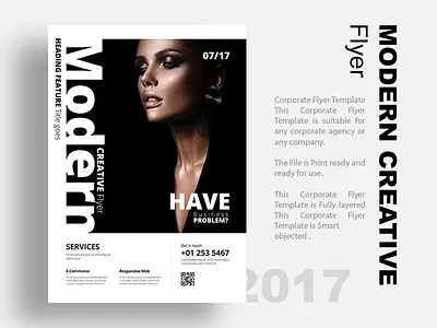 Modern Creative Flyer clean creative design flyer idea mobile app mockup model modern print ready psd template