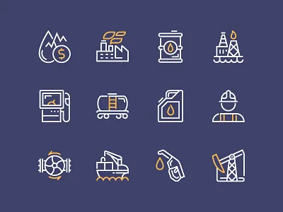 Oil Industry Icons gas icon icons illustrator industry oil vector