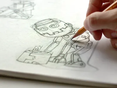 Robosketch character character design concept concept art game design gamedev robot ui