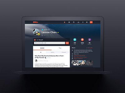 The New ASKfm Web Look - Profile View askfm facelift ui ux web design