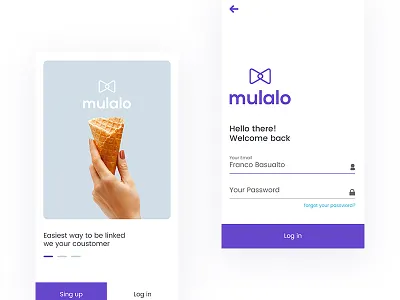 Mulano Login app design photoshop skecth ui