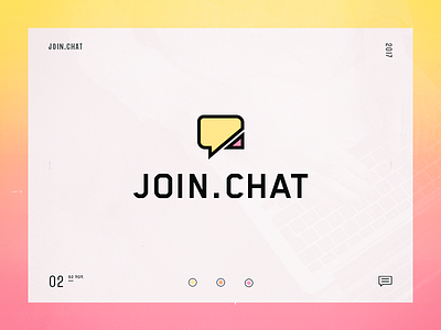 Join Chat logo app concept logo mobile pink yellow