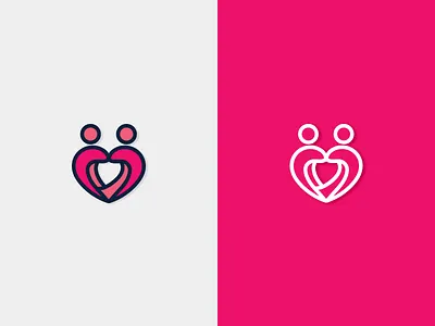 Unused Logo design hand hands heart help logo people pink unused logo