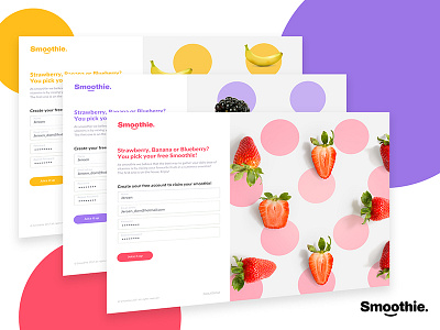 Smoothie Sign in branding design form registration sign in smoothie website