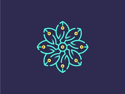 Futuristic Flower animal brand button color design flor flower form future grid icon illustration line logo machine metal nature robot shape symbol