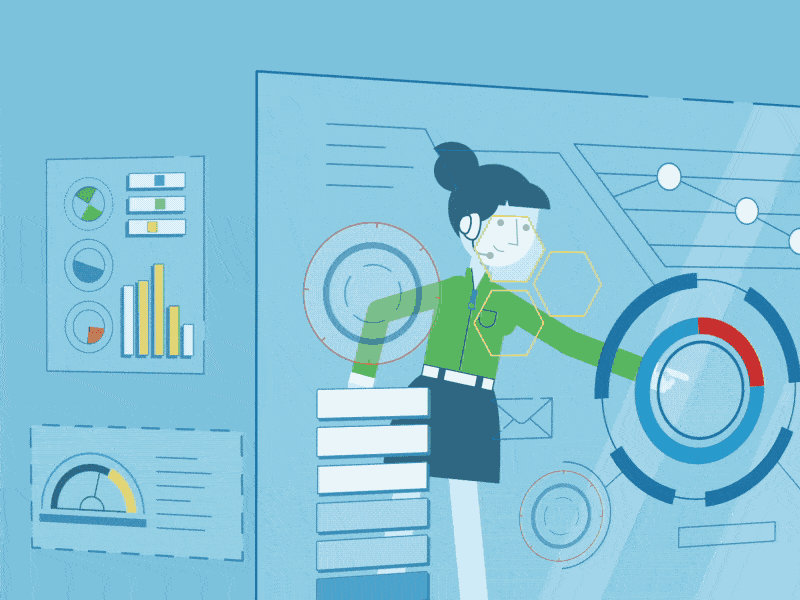 Technological HUDs aftereffects characteranimation flatdesign hud illustration motion rig riging rubberhose