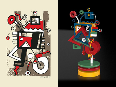 Geometric Forms (5) 3d abstract art concept digital drawing illustration sculpture