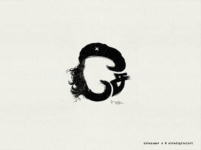 Che Guevara | Typo Art art cheguevara doodle drawing graphic design illustration love minimal portrait sivadigitalart tamil typography