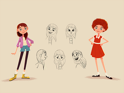 Annie character expressions face girl illustration woman