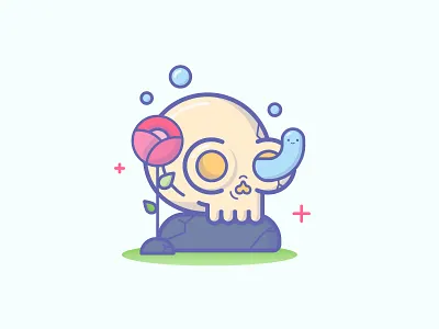 Daring Worm cute daring draw halloween illustration kawaii kit spooky worm