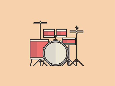 Drum Set Illustration drum set drums flat design illustration instrument music