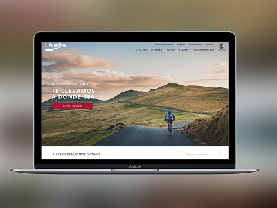 Traveling website bike design lifemiles site travel ux website