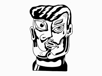 Drawing_Face drawing face illustration ink paper portrait