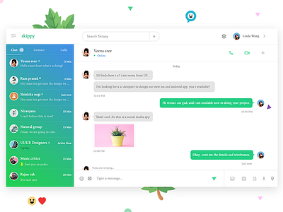 Skippy desktop messenger chat color desktop gradient interface message messenger new ui windows