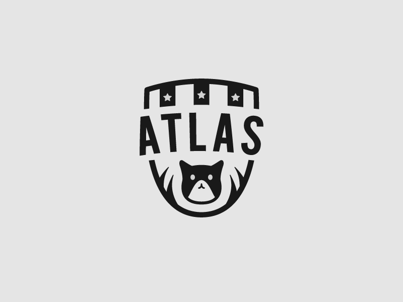 Team Atlas Logo animal atlas black cat exercise futbol logo patch soccer sport team white