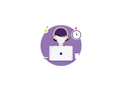 Icon- 24X7 CUSTOMER SUPPORT design icons illustration