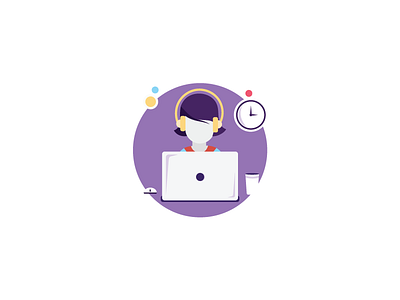 Icon- 24X7 CUSTOMER SUPPORT design icons illustration