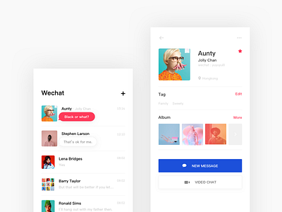 Wechat for young album chat ui ux wechet