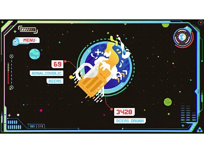 One year in agency_screen from motion beer design flat icon ilustration interface motion reality vector virtual vr