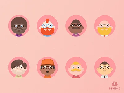 Free Material design avatars! avatars flat freebie material avatars material design png psd