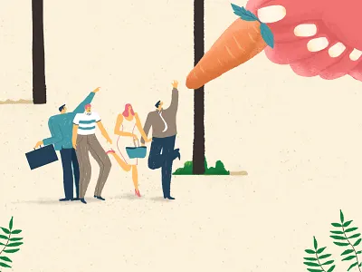 Customer Retention Strategies graphic hand illustration office raddish tree ui ux