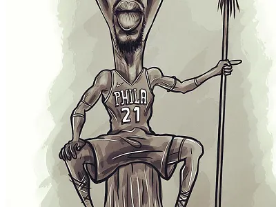 Joel Embiid 76ers africa basketball beef cameroon caricature embeef embiid joel nba phila theprocess