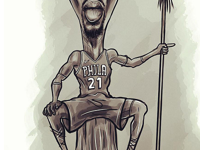 Joel Embiid 76ers africa basketball beef cameroon caricature embeef embiid joel nba phila theprocess