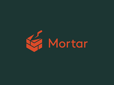 Mortar — Kryptocoin. bricks coin knife kryptocoin logo logotype mark mortar putty sign