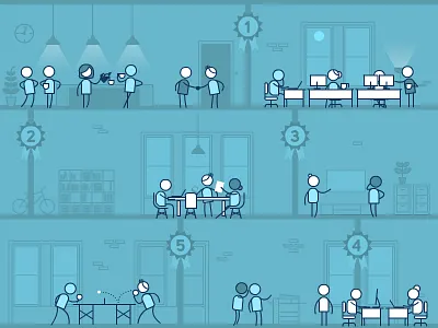 Studio Life characters design illustration line office studio