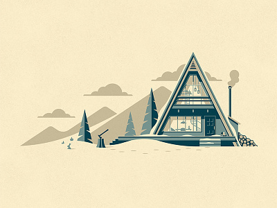 Cascade Art Print a frame cabin clouds dan kuhlken dkng dkng studios mountains nathan goldman snow tree trees winter