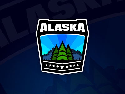 Alaska alaska forest logo logotype mountain sketch stars state