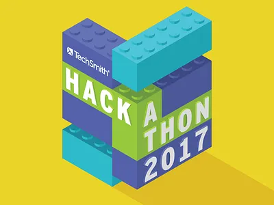 Company Hackathon Art blocks hackathon isometric legos logo
