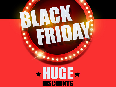 Black Friday banner black friday illustration lamps red sale shopping vector