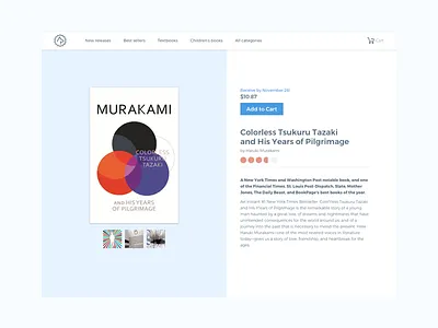 Dogears Books E-Commerce Shop - 012 012 book buy cart checkout clean commerce dailyui minimal ui