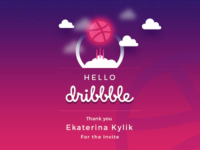 Hello dribbble! debut design dribbble first hello invitation invite shot