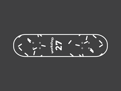 Parasite clean line palette pattern simple skateboard vector