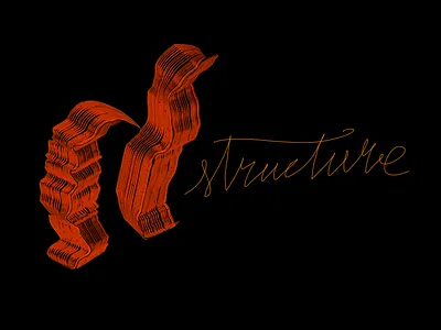 Structure calligraphy lettering logo style
