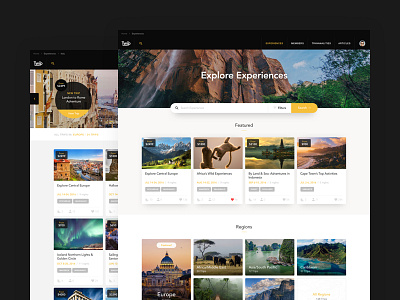 TWIP - explore experiences cards explore filters network photos price reviews search social travel trip website