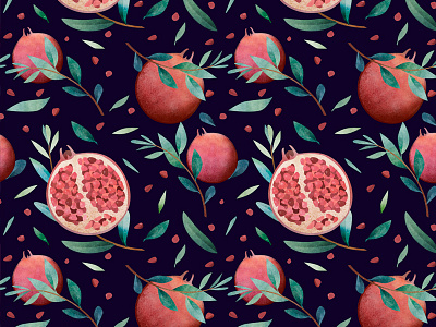 Garnet pattern berry food fruit green illustration vegetable