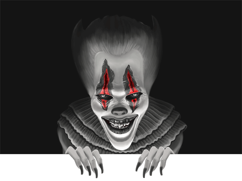 Trick Then Treat clown digitalpainting evil halloween horror itmovie kreative kira nepali illustrator pennywise scary trick or treat