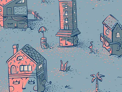 Nosy Neighbours animation art character design cinematic close up design fun hand drawn illustration loop procreate app sunlight