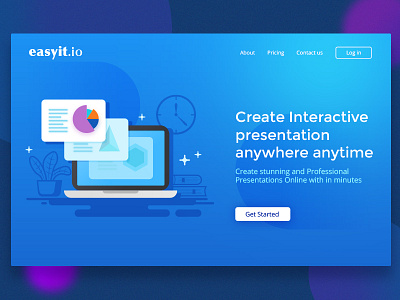 easyIT.io Landing Page & UI Language design behance header illustration landing page presentation ui ux web